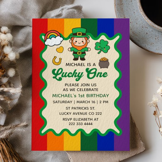 Lucky One Kabouter 1e verjaardag St. Patrick's Kaart