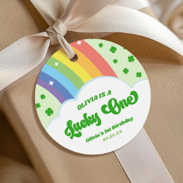 Lucky One Lucky Charm Rainbow 1e verjaardagsfeestj Bedankjes Labels