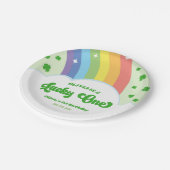 Lucky One Lucky Charm Rainbow 1e verjaardagsfeestj Papieren Bordje (Gekanteld)