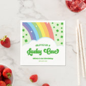 Lucky One Lucky Charm Rainbow 1e verjaardagsfeestj Servet (Insitu)