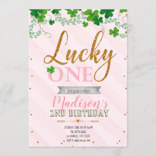 Lucky one party-uitnodiging kaart