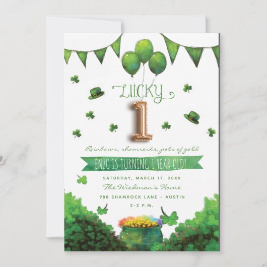 Lucky One Patrick's Day Birthday Party Kaart (Voorkant)