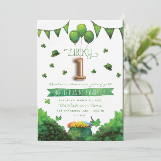 Lucky One Patrick's Day Birthday Party Kaart (Staand voorkant)