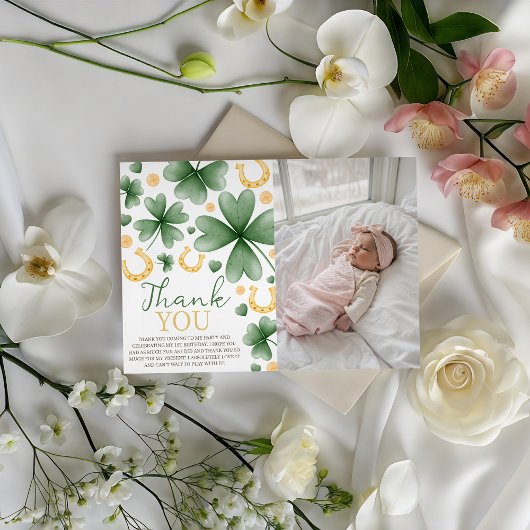 Lucky One Photo Thank You Card Kaart