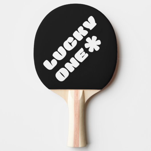 Lucky One Ping Pong Paddle - Zwart Tafeltennisbatje (Voorkant)