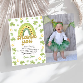 Lucky One Rainbow Birthday Photo Thank You Card Bedankkaart