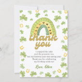 Lucky One Rainbow Shamrock Birthday Thank You Card Bedankkaart (Voorkant)