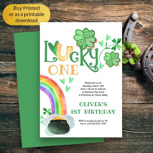 Lucky One Rainbow Shamrock Hoefijzer Verjaardag Kaart