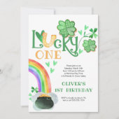 Lucky One Rainbow Shamrock Hoefijzer Verjaardag Kaart (Voorkant)