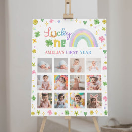 Lucky One Regenboog Verjaardag Foto Mijlpaal teken Poster