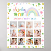 Lucky One Regenboog Verjaardag Foto Mijlpaal teken Poster (Voorkant)