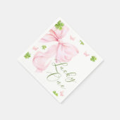 Lucky One Roze Strik 1e Verjaardag Servet (Hoek)