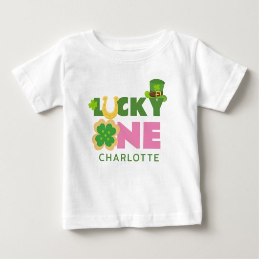 Lucky One Schattige 1e Verjaardags Meisje St. Patr (Voorkant)