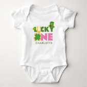 Lucky One Schattige 1e Verjaardags Meisje St. Patr Romper (Voorkant)