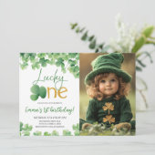 Lucky One Shamrock 1e verjaardag foto Kaart (Staand voorkant)