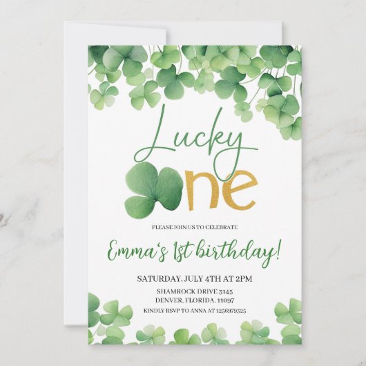 Lucky One Shamrock 1e verjaardag Kaart (Voorkant)
