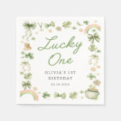 Lucky One Shamrock 1e verjaardag servetten (Voorkant)