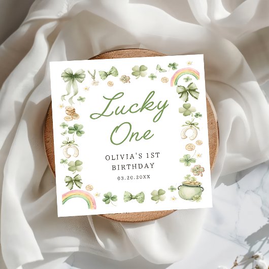 Lucky One Shamrock 1e verjaardag servetten