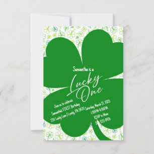 Lucky One Shamrock eerste verjaardag uitnodiging