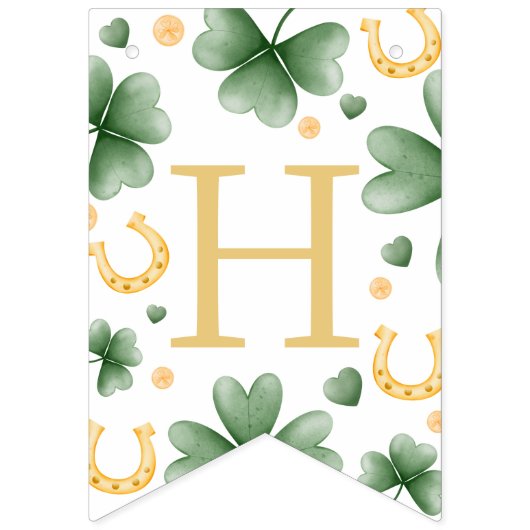 Lucky One Shamrock First Birthday Banner (Tweede vlag)