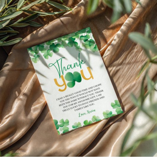 Lucky One Shamrock Verjaardag Bedankt Card Kaart