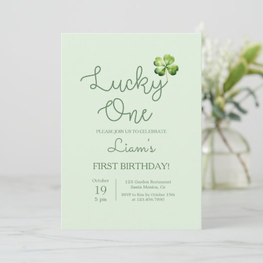 Lucky One Shamrock Verjaardag Jongen Kaart (Staand voorkant)