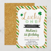 Lucky one shamrock verjaardagskaart kaart (Voorkant / Achterkant)