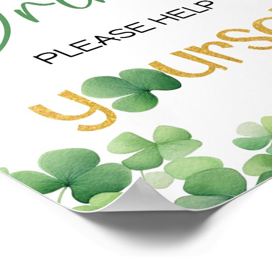 Lucky One Shamrock Verjaardagstafel Teken Poster (Hoek)