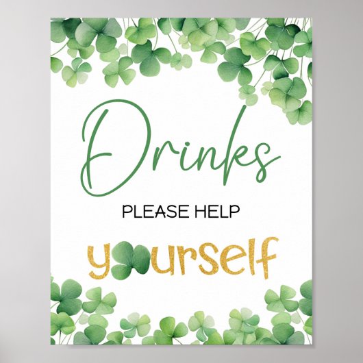 Lucky One Shamrock Verjaardagstafel Teken Poster (Voorkant)