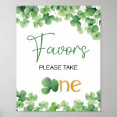 Lucky One Shamrock Verjaardagstafel Teken Poster (Voorkant)
