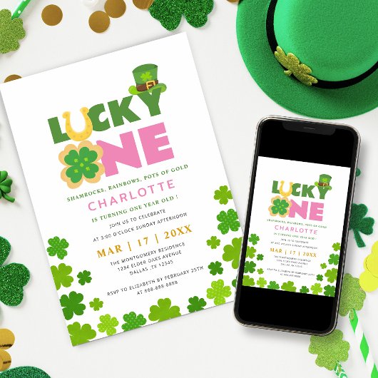 Lucky One Shamrocks 1e verjaardag St. Patrick's Da Kaart