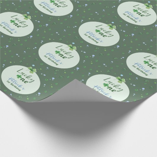 Lucky One St Patrick Boy Birthday Cadeaupapier (Hoek)
