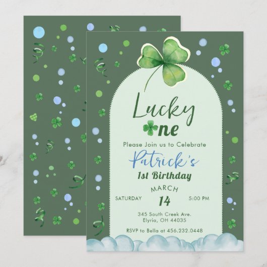 Lucky One St Patrick Boy Birthday Kaart (Voorkant / Achterkant)