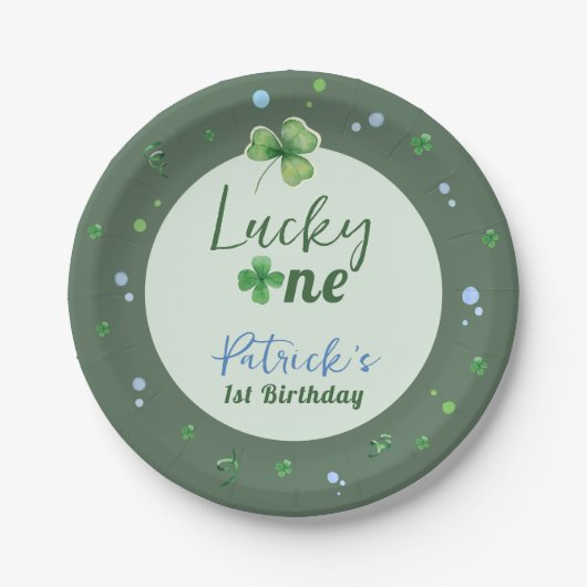 Lucky One St Patrick Boy Birthday Papieren Bordje (Voorkant)