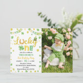 Lucky One St Patrick Day Uitnodiging voor foto's (Staand voorkant)