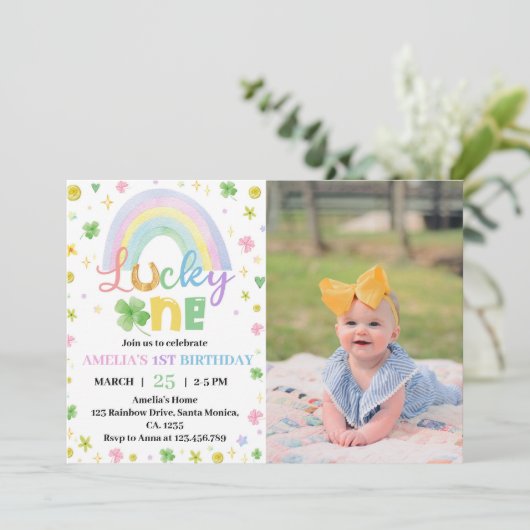 Lucky One St Patrick Day Uitnodiging voor foto's (Staand voorkant)