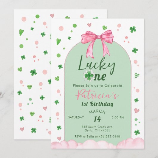 Lucky One St Patrick Girl Birthday Kaart (Voorkant / Achterkant)