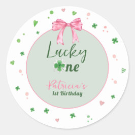 Lucky One St Patrick Girl Birthday Ronde Sticker
