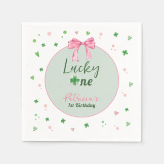 Lucky One St Patrick Meisje Verjaardag Servet