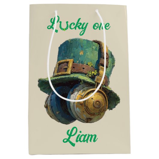 Lucky One St. Patrick’s Day Music Personalized Medium Cadeauzakje (Voorkant)