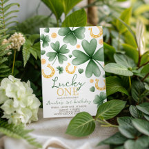 Lucky One St. Patrick's 1st Birthday Invite