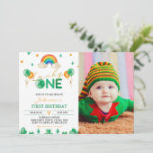 Lucky One St Patrick's Boy 1e Verjaardag uitnodigi Kaart (Staand voorkant)