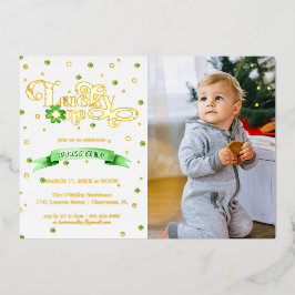 Lucky One | St. Patrick's Day 1e verjaardag Folie Uitnodiging