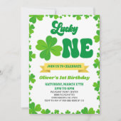 Lucky ONE St. Patrick's Day 1e verjaardagsfeestje Kaart (Voorkant)