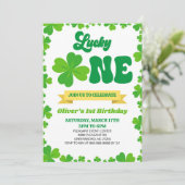 Lucky ONE St. Patrick's Day 1e verjaardagsfeestje Kaart (Staand voorkant)