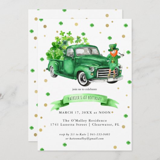 Lucky One | St. Patrick's Day 1st Birthday (Voorkant / Achterkant)