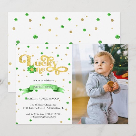 Lucky One | St. Patrick's Day 1st Birthday (Voorkant / Achterkant)