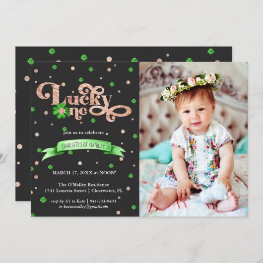 Lucky One | St. Patrick's Day 1st Birthday (Voorkant / Achterkant)