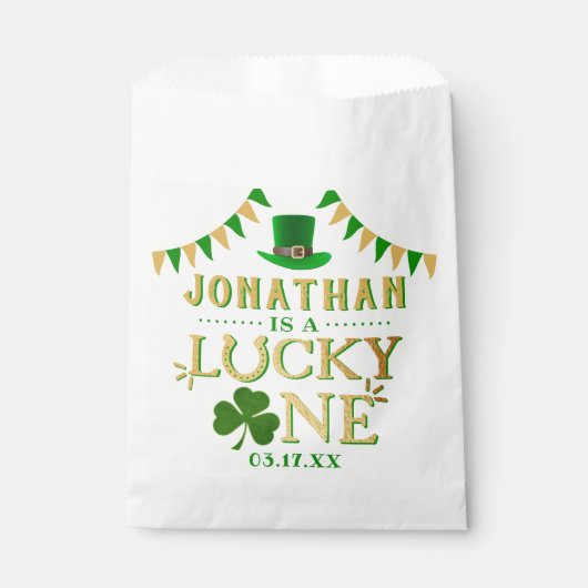 Lucky One St. Patrick's Day 1st Birthday Bedankzakje (Voorkant)