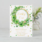 Lucky One | St. Patrick's Day 1st Birthday Folie Uitnodiging (Staand Voorkant)